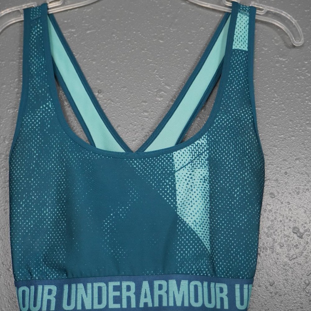 Under Armour Womens Teal Crossback Workout Sports Bra Size 15 Inch Pit to Pit
